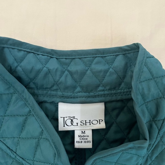 Tog Shop medium dark green quilted vest EUC - Picture 2 of 5